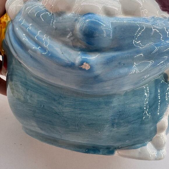 Vintage ANCO Kitten Cat Ceramic Cookie Jar & Lid Bubble Bath With Fish 1970's - Picture 8 of 13